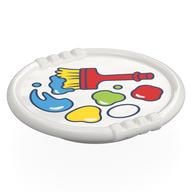 Duplo Disk with Paint and Paintbrush Print White