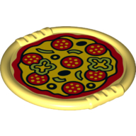 Duplo Disk with Pizza Salami Print Bright Light Yellow