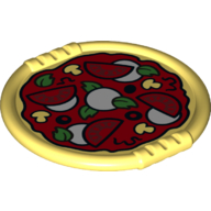 Duplo Disk with Pizza Margherita Print Bright Light Yellow