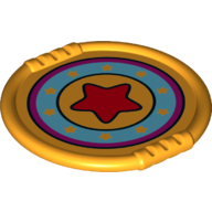 Duplo Disk with Red Star and Blue Circle Print Leuchtendes Hellorange