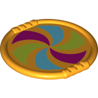 Duplo Disk with Lime, Azure and Magenta Spiral Print Bright Light Orange
