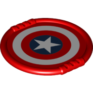 Duplo Disk with White Circle and White Star in Blue Circle Print (Captain America's Shield) Red