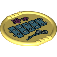 Duplo Disk with Xylophone and Starfish Print Bright Light Yellow