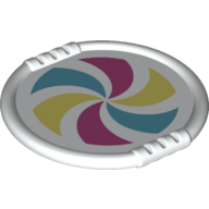 Duplo Disk with Yellow, Azure and Magenta Spiral Print White