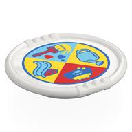 Duplo Disk with Slide, Paintbrush, Dog Bowl, and Watering Can Print White