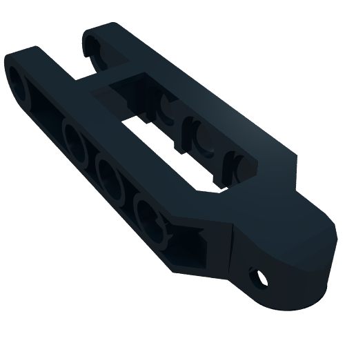 Technic Steering Arm 6.5 × 2 with Towball Socket Squared, Un-Chamfered Black