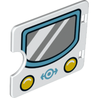 Duplo Door / Window with Cutout (Semi Oval) with Train Logo, Window, and Headlights Print Weiß