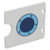 Duplo Door / Window with Cutout with Medium Azure Porthole, Dark Blue Window print Weiß