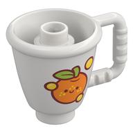 Duplo Cone / Ice Cup with Orange, Yellow Bubbles print White