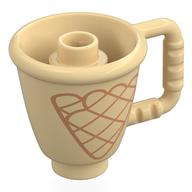 Duplo Cone / Ice Cup with Ice Cream Cone print Tan