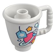Duplo Cone / Ice Cup, Planet and Stars Print White