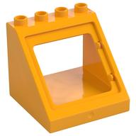 Duplo Roof Section 4 × 4 × 3 with Window Leuchtendes Hellorange