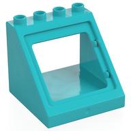 Duplo Roof Section 4 × 4 × 3 with Window Medium Azure