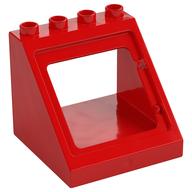 Duplo Roof Section 4 × 4 × 3 with Window Red