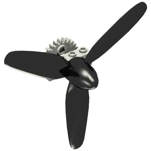 Technic Propeller 3 Blade with 24t Gear [8855 / 5113] Black