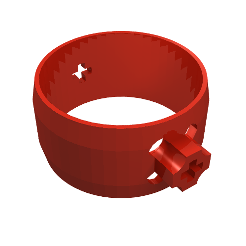 Technic Cylinder 4 × 4 × 1 2/3 with Axle Holes in Red