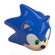 Minifig Head Special, Sonic the Hedgehog with Green Eyes, Light Nougat Face and Ears, Black Nose and Smile Print Blue