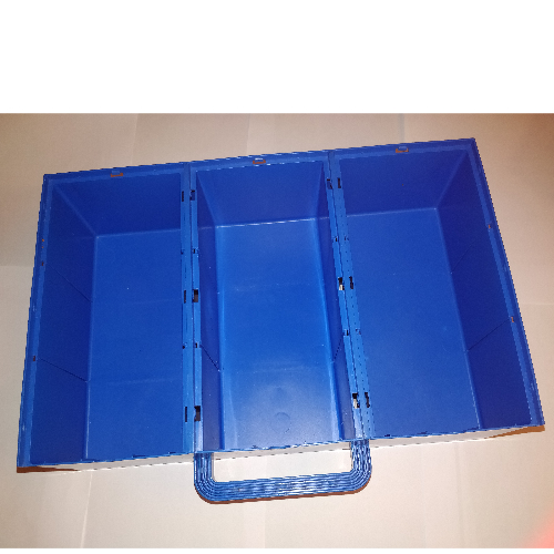 Storage Case Container, Build-N-Store Chest, 3 Section in Blue