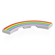 Tile 4 × 4 Curved, Macaroni with Rainbow print White