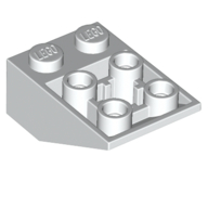 Brick Sloped Inverted 33° 3 × 2, Connections between Studs, Round Bottom Pin White