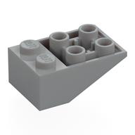 Brick Sloped Inverted 33° 3 × 2, Connections between Studs, Round Bottom Pin Hellblaugrau