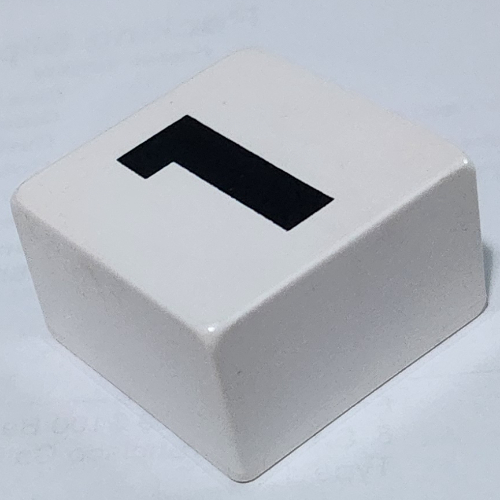 Duplo Tile 2 × 2 × 1 with '1' Print White