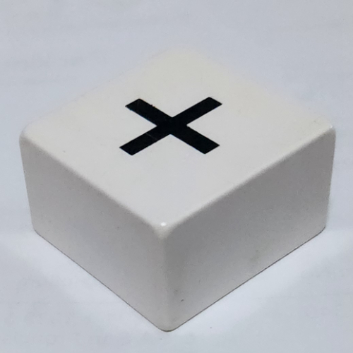 Duplo Tile 2 × 2 × 1 with Addition Sign '+' Print Weiß