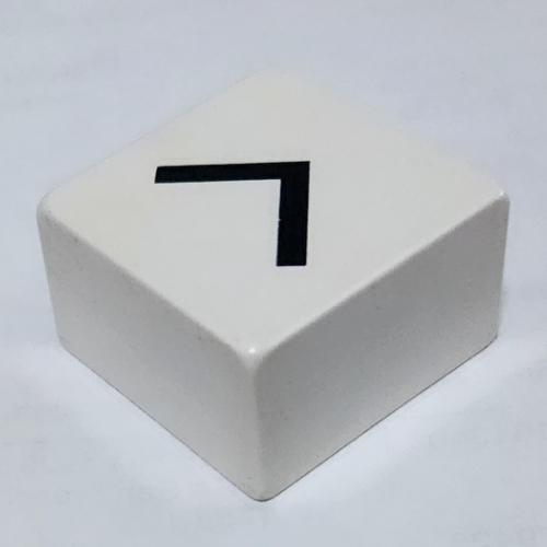 Duplo Tile 2 × 2 × 1 with Greater Than / Less Than '>' / '<' Sign Print White