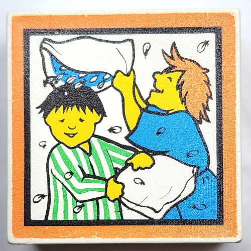 Duplo Tile 2 × 2 × 1 with Mosaic, Home 8 print - 9221-1 Weiß