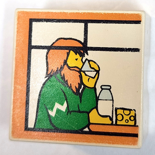 Duplo Tile 2 × 2 × 1 with Mosaic, Home 11 print - 9221-1 Weiß