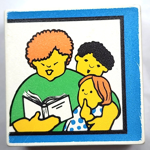 Duplo Tile 2 × 2 × 1 with Mosaic, Home 15 print - 9221-1 Weiß
