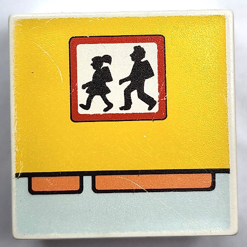 Duplo Tile 2 × 2 × 1 with Mosaic, Community 5 print - 9221-1 White