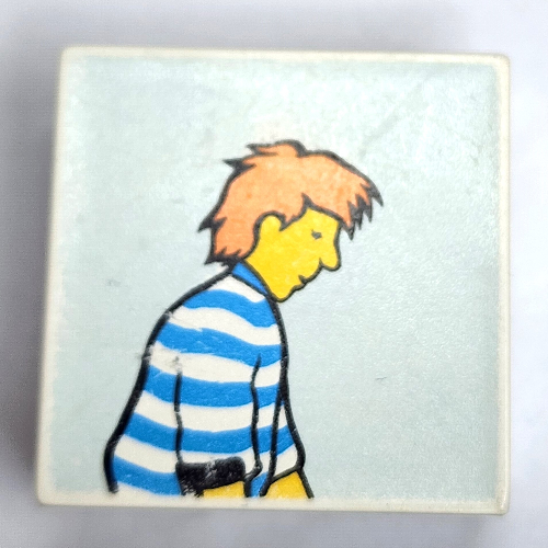 Duplo Tile 2 × 2 × 1 with Mosaic, Community 10 print - 9221-1 Weiß