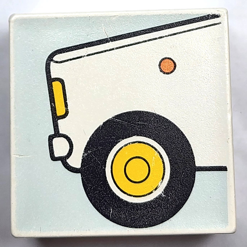 Duplo Tile 2 × 2 × 1 with Mosaic, Community 16 print - 9221-1 Weiß
