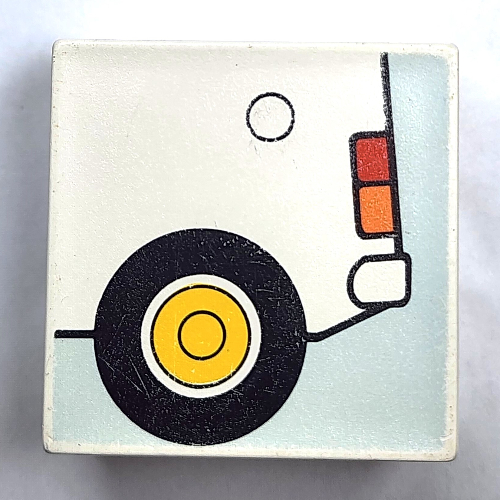 Duplo Tile 2 × 2 × 1 with Mosaic, Community 18 print - 9221-1 White