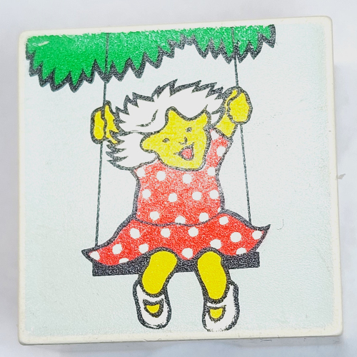 Duplo Tile 2 × 2 × 1 with Mosaic, Park 6 print - 9221-1 Weiß