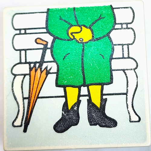 Duplo Tile 2 × 2 × 1 with Mosaic, Park 15 print - 9221-1 Weiß