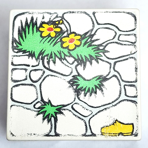 Duplo Tile 2 × 2 × 1 with Mosaic, Park 16 print - 9221-1 Weiß