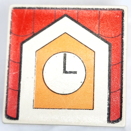 Duplo Tile 2 × 2 × 1 with Mosaic, Town 1 print - 9221-1 Weiß