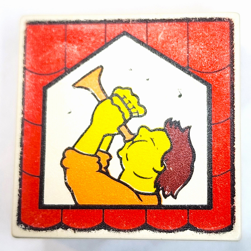 Duplo Tile 2 × 2 × 1 with Mosaic, Town 3 print - 9221-1 White