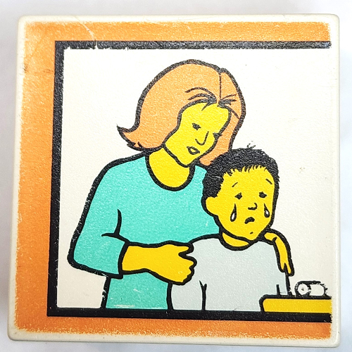 Duplo Tile 2 × 2 × 1 with Mosaic, Town 5 print - 9221-1 Weiß
