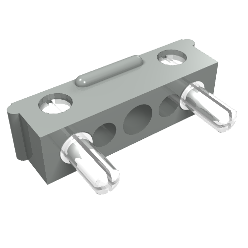 Electric Connector, 2 Way Male Squared Wide Short [Complete Assembly] Light Gray