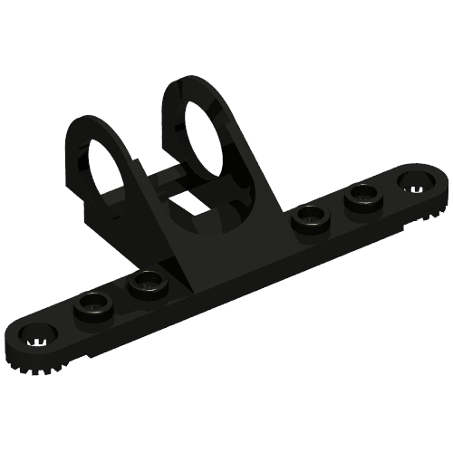 Technic Steering Rack Top - Modified 1 × 8 Technic Plate with Toothed Ends Black