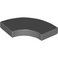 Tile 2 × 2 Curved, Macaroni Dark Bluish Gray