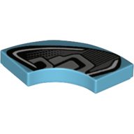 Tile 2 × 2 Curved, Macaroni with Headlight Print Medium Azure