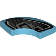 Tile 2 × 2 Curved, Macaroni with Headlight Print Medium Azure