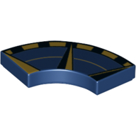 Tile 2 × 2 Curved, Macaroni with Dark Tan/Dark Blue Outer Compass Print Dark Blue