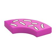 Tile 2 × 2 Curved, Macaroni with Donut Sprinkles print Dunkelrosa