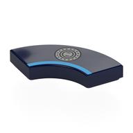 Tile 2 × 2 Curved, Macaroni with Dark Azure Stripe, Silver Fuel Cap print Dark Blue