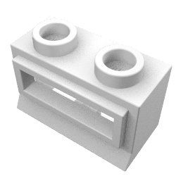 Window 1 × 2 × 1, Short Lip [with Glass] Weiß